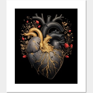 Intricate Anatomical Heart Design Posters and Art